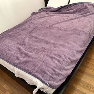 SARA QUEEN SOLID LIGHT PURPLE MINK FLEECE BLANKET